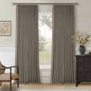Taupe Grey 120 Inch Blackout Pinch Pleated Curtains 2 Panel Set for Living Room Darkening Thick Linen Textured 100% Black Out Drapes 120 Inches Long Pinch Pleat Light Blocking Bedroom Grayish Brown, 40"W x 120"L