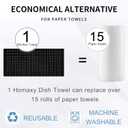 Homaxy 100% Cotton Terry Kitchen Towels(Black, 13 x 28 inches), Checkered Designed, Soft and Super Absorbent Dish Towels, 2 Pack