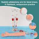 Phlebotomy Practice Kit, IV Practice Arm with Veins, Blood Draw & Venipuncture Training for IV Insertion Practice, IV Injection Practice Kit for Medical Education and Demonstration Only