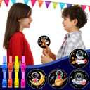 28 Pack Space LED Finger Lights,Valentines Day Gifts for Kid with Valentine Cards Exchange Gifts School Classroom Prizes Valentines Day Gifts for Kids Boy Girl Valentine Party Favors