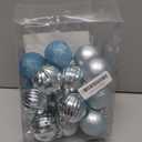 24 Pcs Baby Blue Christmas Tree Ornaments Set, 2.36" Shatterproof Christmas Balls, Xmas Hanging Ornaments Decorations for Tree Wreath Garland Holiday Wedding Indoor Party Decor, Missing Pieces