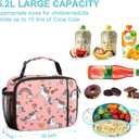 2 x esouler Lunch Box Kids Insulated Lunch Bag for Boys & Girls Durable Children Lunchbox for School with Water Bottle Holder-Pink Unicorn