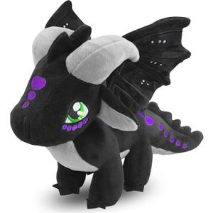 Kobataro Wings Dragon Plush Toys Stuffed Animal Plushies Cute Dragon Figure Merch Present for Kids Aged 3+ (Black)