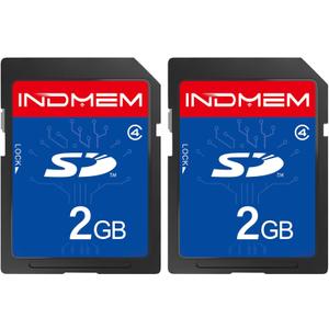 INDMEM 2 Pack SD Card 2GB Class 4 Flash Memory Card 2G SLC Stanard Secure Digital Cards (2PC)