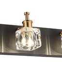 PRESDE Vanity Lights 6 Lights Modern Crystal Bathroom Lights Fixtures Over Mirror Black Bath Lighting (Exclude Bulb)