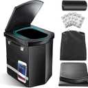 2026 Upgraded XL Portable Toilet for Adults,Tall Camping Toilet with Lid and Convenient Carry Bag, Portable Potty for Camping, Hiking, Car Travel,Truck, RV, Boating, Road Trips, Beach (Black, 16.5''H)