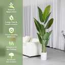 Artificial Tree 6.6Ft Silk Bird of Paradise Large Big Fake Potted Plants Tall Faux Silk Floor Plants for Home Living Room Bedroom Office Decor Indoor Outdoor
