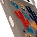 OtterBox iPhone 17 Pro Symmetry Series Cactus Leather Embroidery Case - Cactus Garden - Grey - Textured, Embroidered Cactus Garden Artistic iPhone Case