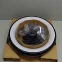 Ceiling Fans with Lights and Remote, 20" Modern Low Profile Ceiling Fan with Light, 2700K-7000K Stepless Dimming Fandelier Flush Mount Led Fan Light and 6 Wind Speeds for Bedroom(Black)