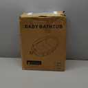 Collapsible Baby Bathtub - Large Baby Bath Tub with Thermometer & Cushion | Travel Portable Newborn Infant Bathtub | Foldable Toddler Bathtub for Baby 0 to 36 Months (Grey)