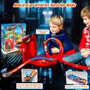 Race Track Toy Car Set with 2 Race Cars,2 in 1 Car Tracks Style with Storage Box,Changeable Tracks Toys Birthday Gifts for Kids 3 4 5 6 7 8+Year Old Boys Girls (Red)