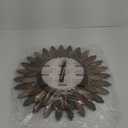 Honiway Large Wall Clock Battery Operated 21 in Rustic Wood Boho Sunburst Decorative Wall Clock Silent Non Ticking Farmhouse Wall Clocks for Living Room Bedroom Kitchen Bathroom Decor (Tricolor)