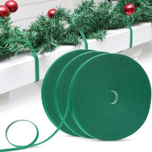 Zhengmy 3 Roll Christmas Garland Ties Decorative Holiday Garland Ties Cuttable Cable Straps for Christmas Halloween Party Yard Wall Doorway Outdoor Decoration (Green)