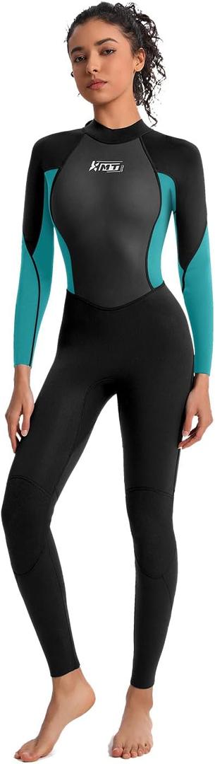 KMT Women Wetsuit, Womens 3/2mm Wetsuits Full Upgrade CR Neoprene Wet Suits Back Zipper 8
