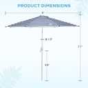 Aoodor 9 Ft Patio Market Umbrella, Outdoor Table UV Protection Umbrella with 8 Sturdy Steel Ribs, Push Button Tilt and Crank for Garden, Deck, Backyard, Poolside