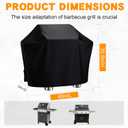 40 Inch Grill Cover, 420D Oxford Fabric Waterproof BBQ Cover, UV Resistant Outdoor Gas Grill Cover with Storage Bag for 36-40 Inch Freestanding Grills, Black