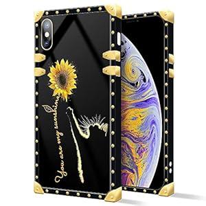 DAIZAG Compatible with iPhone XR Case,Beautiful Girl Luxury Metal Decoration Corner Soft TPU Shockproof Scratch-Resistant Protective Cover for iPhone XR 6.1-inch