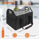 12 Bottle Carrier Collapsible Bottle Caddy with Handles Storage Box for Travel Picnics Weddings Shopping Tasting (Black), Large