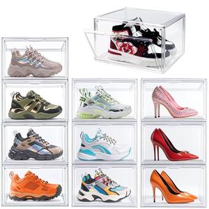 1 Pack Clear Shoe Box, Acrylic Sneaker Display Case Size 12.5, Transparent Storage Box with Magnetic Door, Showcase for Cosmetic, Displays, Action Figures Collectibles, Size 12.5 for Men Women Shoes