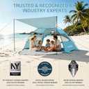 Elegear CumbreX Beach Tent Sun Shelter with Canopy, 4-5 Person Pop Up Beach Tent, Easy Setup UPF 50+ UV Protection Portable Lightweight Double Silver Coating Beach Cabana Sun Shade Shelter - Sky Blue