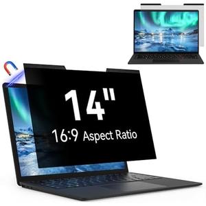 Mao Yeye Magnetic Laptop Privacy Screen 14 Inch 16:9 Aspect Ratio Anti-Glare Blue Light Monitor Protector,Removable 14in Film for Lenovo HP Dell Acer Asus Thinkpad Envy Xps