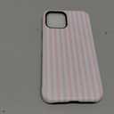 Jusy Compatible with MagSafe Striped Phone Case for iPhone 12/12 Pro, Cute Aesthetic Magnetic Soft TPU and Hard PC Protective Phone Cover for Women Girls (Matte) - Pink