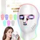 Yahi Red Light Therapy for Face and Neck, Rechargeable and Ergonomic Design for Home & Travel, Cordless Face Mask Light Therapy, White