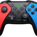 ELISWEEN Wireless Switch Controller for Switch Controller/Lite/OLED, Switch Controller Joysticks Work with iOS/Android/PC-Switch Pro TURBO Controller with Wake-up Programmable (Upgraded Vision) (Red+Blue)