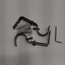 Premium Curtain Rod Brackets for Wall - Adjustable Hooks, Iron Holders for 1 Inch Rod - Black (2 PCS)