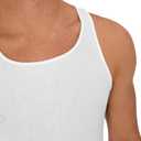 Hanes Men's Tank Undershirt Pack, Cotton Tank Undershirt, Moisture-Wicking, Breathable, White or Grey/Black, Multi-Pack (White, M)