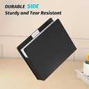 Plastic Expanding File Pockets,Heavy Duty with 4”Expansion,High Capacity Durable Accordion File Jacket,Letter Size,Poly Folder,Straight-Cut Tab, for Manila Folder,Bulk Archiving, 6 Pack,Black