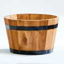 Worth Imports 13" X 13" X 8" Tall Wood Barrel Planter with Light Brown Oil