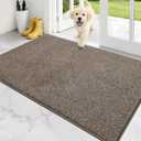 PURRUGS Dirt Trapping Door Mat 34" x 59", Non-Slip Machine Washable Entry Rug, Entrance Mat, Indoor Front Door Mat, Super Absorbent Entryway Rug for Muddy Shoes & Paws, Heathered Beige