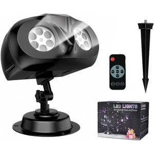 Christmas Snowflake Projector Lights Outdoor Waterproof Snowfall Show Lights with Remote Control Timer Decorative Christmas Lighting for Xmas Holiday Garden Patio