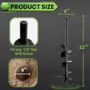 SYITCUN Auger Drill Bit for Planting - 4"X32" Heavy-Duty Auger Post Hole Digger for Fence- 1/2" Hex Drive Drill