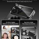 MAKAVO Magnetic for iPhone 15 Pro Max Case, Compatible with MagSafe, Built-in Camera Lens Protector, Logo View, Military Grade Drop Proof Phone Cover, Black