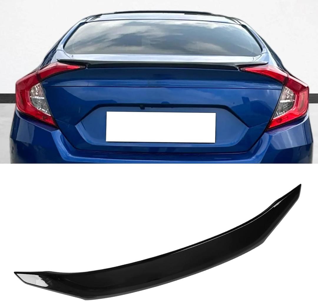 Rear Spoiler Wing Compatible with Honda Civic Sedan 2016-2021 10th Gen | Trunk Spoiler Wing Trunk Tail Rear Trunk Lid,Glossy Black,for Honda Civic 4-Door Sedan Accessories,Duckbill Spoiler