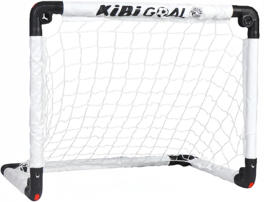Soccer Goal, White Foldable Goal for Kids, Kids Goal for The Garden/Indoor/Outdoor Children Soccer Toy 1-11 Year (23.62in x 17.72in goal)