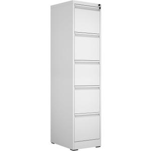 Metal File Cabinet with Drawer Heavy Duty Locking File Cabinets Home Office Steel Filing Cabinet Vertical File Cabinets for Legal/Letter Size File,Assembly Required (64.2"H-5 drawers, White)