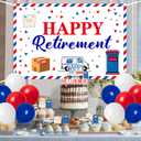 Mailman Retirement Party Decorations Red Blue Mail Happy Retirement Banner Backdrop Mail Truck Mailbox Cake and Cupcake Toppers with Balloons Kit for Postal Worker Retired Party Supplies