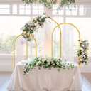 Vincidern Wedding Arch Backdrop Stand Set of 3 (6.6FT, 5.9FT, 4.9FT), Metal Backdrop Stand for Wedding, Balloon Arch Stand for Party, Birthday, Baby Shower, Graduation Decorations, Gold
