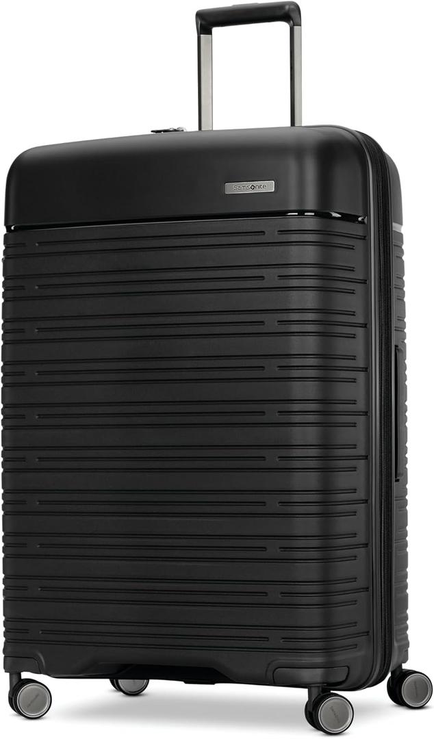 Samsonite Elevation Plus - Large Hardside Luggage - Scratch Resistant Polypropylene Shell, RightHeight Adjustable Handle, Integrated AirTag Holder, TSA Lock, WetPak Compartment - Triple Black