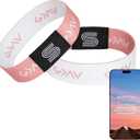 Daily Bible Verse Bracelet - Scan Phone, Christian Gifts For Men, Women, God Is Greater Than The Highs And Lows Scripture Bracelets For Prayer, Wearable Jesus Faith Devotional God Band (Pink)