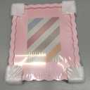 8x10 Picture Frame with Mat for 5x7, Wavy Edge Wooden Real Glass Photo Frame for Tabletop and Wall Hanging, Pink, 1 Pack