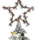 Christmas Tree Topper Ornament Supplies Metal Star Treetop for Home Festive Party Holiday Decorations (Pinecone)