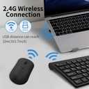 Wireless Keyboard and Mouse Combo, Silent Full-Size Computer Keyboard with Calculator Button, 2400 DPI Mice, Quiet Click, Slim Cordless USB Set for Laptop PC Windows Mac - Black