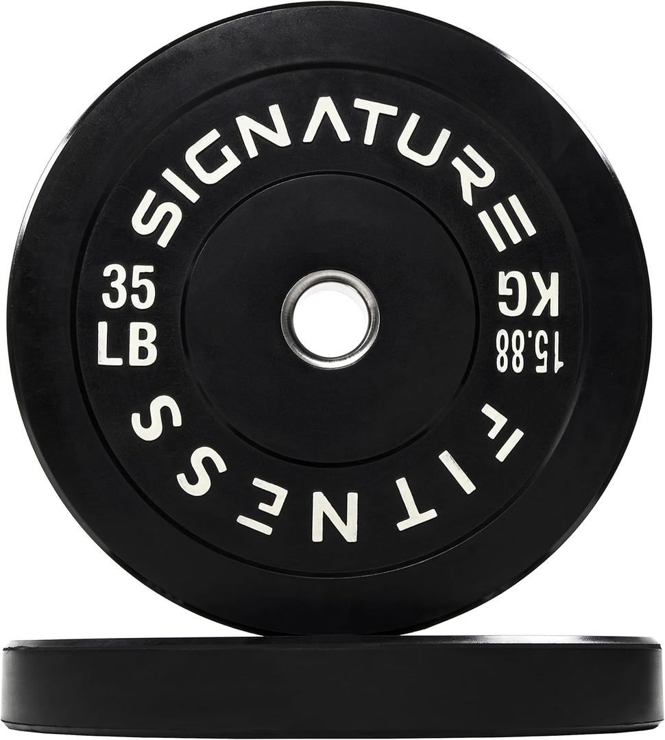 Signature Fitness 2-Inch Cast Iron Barbell Set, Including Multiple LBS Weight Plates and 6FT Barbell Set, Multiple