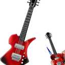 Fancy Fun Guitar Lighter Refillable Metal Vintage Keychain Lighter Unique Novelty Cool lighters for Men Fireplace Candle Camping BBQ (Without Butane Gas) (#1)