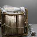 PayLessHere | 3-Piece Outdoor Patio Furniture Set | White | Modern Rattan Bistro Set with Cushioned Chairs & Tempered Glass Coffee Table | Indoor & Outdoor Seating | for Balcony, Garden, Poolside