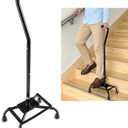 Stair Assist Cane with 500 lbs Heavy Duty Platform - Mobility Aid for Seniors & Post-Op Recovery, Black, Standard
